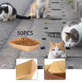Maxbell 50Pcs Disposable Feeding Bowl Travel Cat Food Bowl for Hamster Kitten