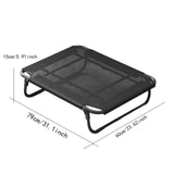 Maxbell Elevated Dog Cat Bed Breathable Elevated Pet Bed for Travel Outdoor Terraces 79cmx60cmx15cm