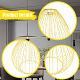 Maxbell Iron Lamp Shade Bulb Cover Office Fitting Hotel Home Pendant Light Lampshade Gold 14x14cm
