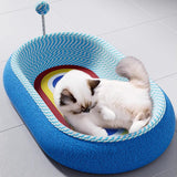 Maxbell Cat Scratcher Pad Pet Supplies Oval Cats Scratch Pad for Hunting Play Indoor 61x40x12cm