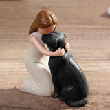 Maxbell Girl Dog Figurine Decoration Art Decorative Sculpture for Desk Office Indoor
