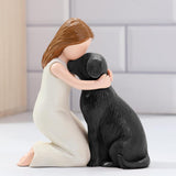 Maxbell Girl Dog Figurine Decoration Art Decorative Sculpture for Desk Office Indoor