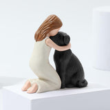 Maxbell Girl Dog Figurine Decoration Art Decorative Sculpture for Desk Office Indoor