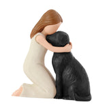 Maxbell Girl Dog Figurine Decoration Art Decorative Sculpture for Desk Office Indoor