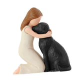 Maxbell Girl Dog Figurine Decoration Art Decorative Sculpture for Desk Office Indoor