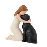 Maxbell Girl Dog Figurine Decoration Art Decorative Sculpture for Desk Office Indoor