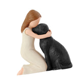 Maxbell Girl Dog Figurine Decoration Art Decorative Sculpture for Desk Office Indoor