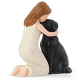 Maxbell Girl Dog Figurine Decoration Art Decorative Sculpture for Desk Office Indoor