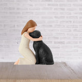 Maxbell Girl Dog Figurine Decoration Art Decorative Sculpture for Desk Office Indoor