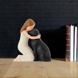 Maxbell Girl Dog Figurine Decoration Art Decorative Sculpture for Desk Office Indoor