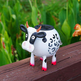 Maxbell Solar Cow Light Ornament Hollowed Out Garden Figurine for Farm Outdoor Decor