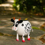 Maxbell Solar Cow Light Ornament Hollowed Out Garden Figurine for Farm Outdoor Decor