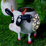 Maxbell Solar Cow Light Ornament Hollowed Out Garden Figurine for Farm Outdoor Decor