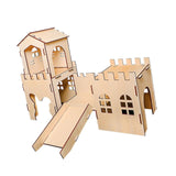 Wooden Guinea Pig House Indoor Bunny House for Lemmings Syrian Hamsters Mice