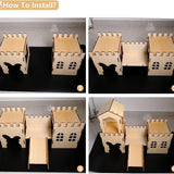 Wooden Guinea Pig House Indoor Bunny House for Lemmings Syrian Hamsters Mice