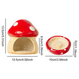 Maxbell Ceramic Hamster House Nest with Feeding Bowl for Ferret Squirrels Chinchilla Red