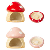 Maxbell Ceramic Hamster House Nest with Feeding Bowl for Ferret Squirrels Chinchilla Red