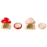 Maxbell Ceramic Hamster House Nest with Feeding Bowl for Ferret Squirrels Chinchilla Red