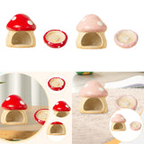 Maxbell Ceramic Hamster House Nest with Feeding Bowl for Ferret Squirrels Chinchilla Red