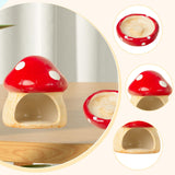 Maxbell Ceramic Hamster House Nest with Feeding Bowl for Ferret Squirrels Chinchilla Red