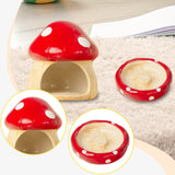 Maxbell Ceramic Hamster House Nest with Feeding Bowl for Ferret Squirrels Chinchilla Red