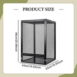 Snake Alumuninum Screen Cage 360 Degree View Easy Assembly Reptile Terrarium 43x43x66cm