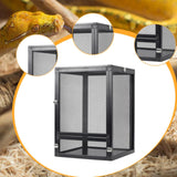 Snake Alumuninum Screen Cage 360 Degree View Easy Assembly Reptile Terrarium 43x43x66cm
