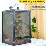Snake Alumuninum Screen Cage 360 Degree View Easy Assembly Reptile Terrarium 43x43x66cm