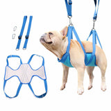 Maxbell Dog Grooming Hammock Pet Grooming Harness for Bathing Nail Trimming L Blue