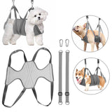 Maxbell Dog Grooming Hammock Pet Grooming Harness for Bathing Nail Trimming M Gray