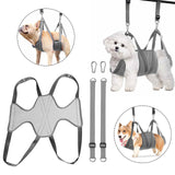Maxbell Dog Grooming Hammock Pet Grooming Harness for Bathing Nail Trimming L Gray