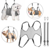 Maxbell Dog Grooming Hammock Pet Grooming Harness for Bathing Nail Trimming L Gray