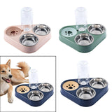 Maxbell Automatic Pet Feeder Drinking Compact Cats Feeder for Puppy Bunny Pink