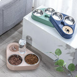 Maxbell Automatic Pet Feeder Drinking Compact Cats Feeder for Puppy Bunny Pink