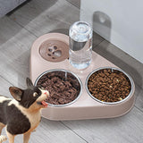 Maxbell Automatic Pet Feeder Drinking Compact Cats Feeder for Puppy Bunny Pink