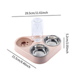 Maxbell Automatic Pet Feeder Drinking Compact Cats Feeder for Puppy Bunny Pink