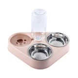 Maxbell Automatic Pet Feeder Drinking Compact Cats Feeder for Puppy Bunny Pink