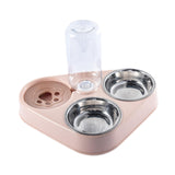 Maxbell Automatic Pet Feeder Drinking Compact Cats Feeder for Puppy Bunny Pink