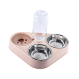 Maxbell Automatic Pet Feeder Drinking Compact Cats Feeder for Puppy Bunny Pink