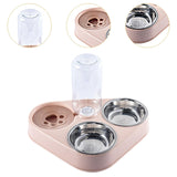 Maxbell Automatic Pet Feeder Drinking Compact Cats Feeder for Puppy Bunny Pink