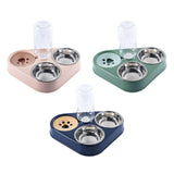 Maxbell Automatic Pet Feeder Drinking Compact Cats Feeder for Puppy Bunny Pink