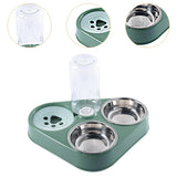Maxbell Automatic Pet Feeder Drinking Compact Cats Feeder for Puppy Bunny Green