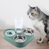 Maxbell Automatic Pet Feeder Drinking Compact Cats Feeder for Puppy Bunny Green