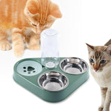 Maxbell Automatic Pet Feeder Drinking Compact Cats Feeder for Puppy Bunny Green