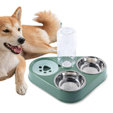 Maxbell Automatic Pet Feeder Drinking Compact Cats Feeder for Puppy Bunny Green