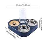Maxbell Automatic Pet Feeder Drinking Compact Cats Feeder for Puppy Bunny Blue