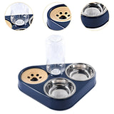 Maxbell Automatic Pet Feeder Drinking Compact Cats Feeder for Puppy Bunny Blue