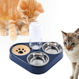 Maxbell Automatic Pet Feeder Drinking Compact Cats Feeder for Puppy Bunny Blue