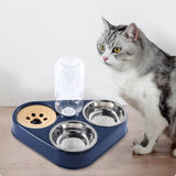 Maxbell Automatic Pet Feeder Drinking Compact Cats Feeder for Puppy Bunny Blue