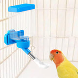 Maxbell Bird Waterer Cage Mounted Bird Cage Feeder for Pet Parrot Parakeet Lovebirds Blue